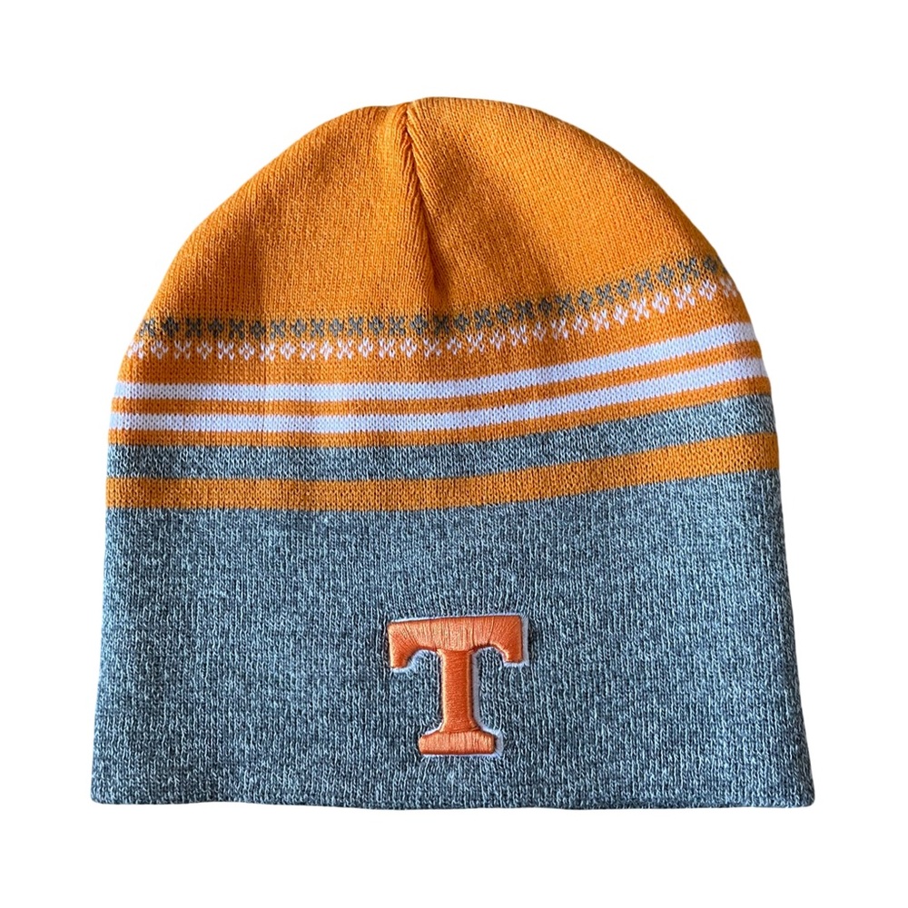 Nwt Tennessee Volunteers Knit Beanie Hat Orange And Gray One Size Adult